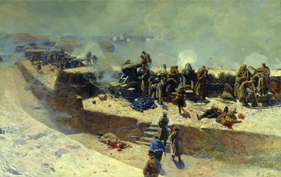 The Alexander battery attacking the English-French fleet on October 5th 1854, 1905